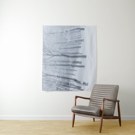 Sneeuwbedekking in de winter wandkleed (In situ)