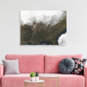 Sneeuwbedekking over de Verenigde Staten Canvas Afdruk (Insitu (Woonkamer))