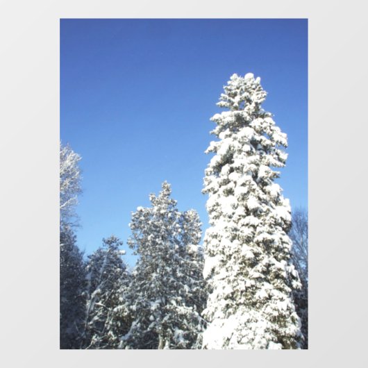 Sneeuwbedekking Tall Pine Tree Window Cling Raamsticker (Vel)