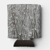 Sneeuwbedekte takken winter Abstract Blikjeskoeler (Achterkant)