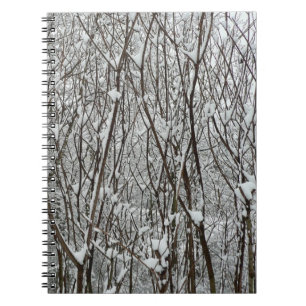 Sneeuwbedekte takken winter Abstract Notitieboek