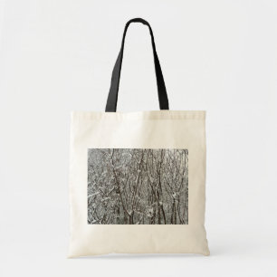 Sneeuwbedekte takken winter Abstract Tote Bag