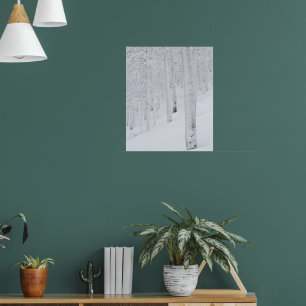 Sneeuwbedekte winterwonderland poster