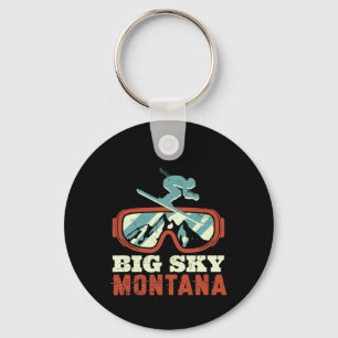 Sneeuwberg Montana  retro skiën en zon Sleutelhanger