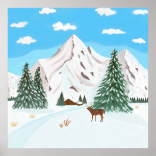 Sneeuwbergen Poster