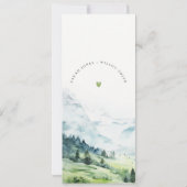 Sneeuwberglandschap Bruiloft Menu Kaart (Achterkant)