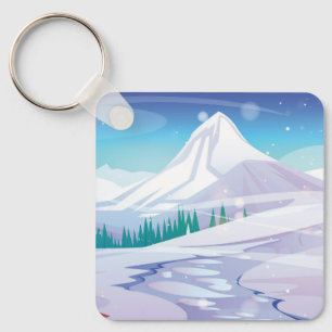Sneeuwberglandschap Sleutelhanger