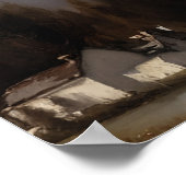 Sneeuwbergschilderij op het meer - winterkunst poster (Hoek)