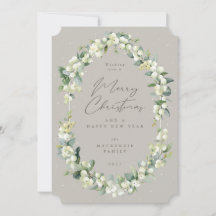 Sneeuwbes+Eucalyptus Botanische Frame Kerstmis