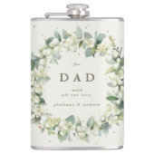 Sneeuwbes & Eucalyptus Huwelijks krans gepersonali Heupfles (Voorkant)