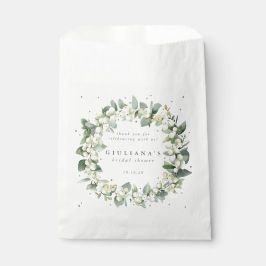 Sneeuwbes + Eucalyptus Winter Vrijgezellenfeest Bedankzakje (Voorkant)