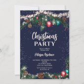 Sneeuwblauw kerstlicht kaart (Voorkant)