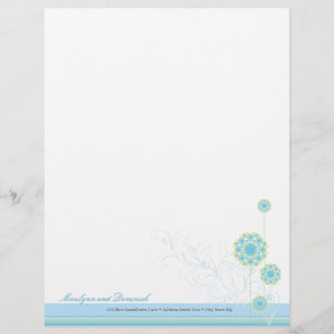 Sneeuwbloem Blauwe Weddenschap Letterhead Briefhoofd Ontwerp