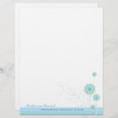 Sneeuwbloem Blauwe Weddenschap Letterhead Briefhoofd Ontwerp (Voorkant / Achterkant)