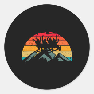 Sneeuwboard Bestuursvergadering Ski Lift Skier Win Ronde Sticker