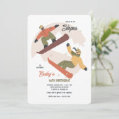 Sneeuwboard Duo Uitnodiging (Staand voorkant)