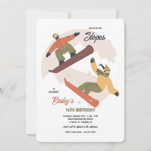 Sneeuwboard Duo Uitnodiging