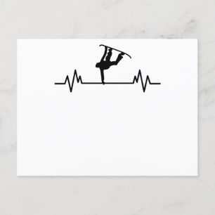 Sneeuwboard Hartslag Grappig Sport Sneeuwboarden C Briefkaart