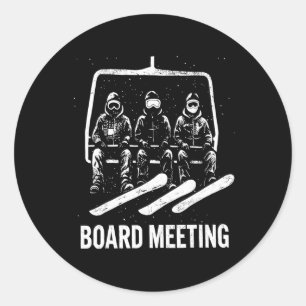Sneeuwboard Vergadering Ski Lift Skier Winter Spor Ronde Sticker