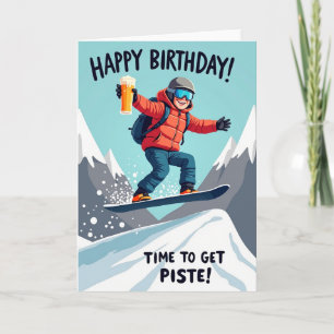 Sneeuwboard verjaardagskaart kaart