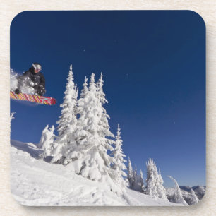 Sneeuwboardactie in Whitefish Mountain Resort Bier Onderzetter