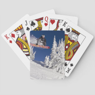 Sneeuwboarden actie bij Whitefish Mountain Resort Speelkaarten