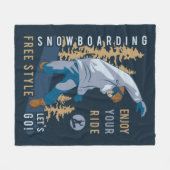 Sneeuwboarden. Geniet van je ritje Fleece Deken (Voorkant (Horizontaal))