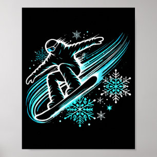 Sneeuwboarden Grappig Snowboard Sneeuwboarder Rijd Poster