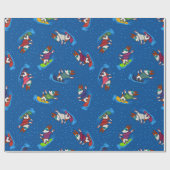 Sneeuwboarden hond Patroon Cadeaupapier (Vlak)