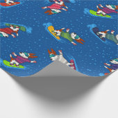 Sneeuwboarden hond Patroon Cadeaupapier (Hoek)