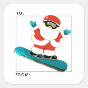 Sneeuwboarden Kerstcadeau tags