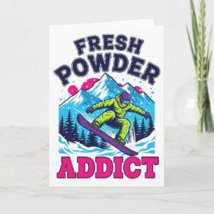 Sneeuwboarden Verse Poedersneeuw Koele Snowboarder Kaart