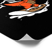 Sneeuwboardende dinosaurus Funny snowboard cadeau  Poster (Hoek)