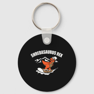 Sneeuwboardende dinosaurus Funny Snowboard Kinder  Sleutelhanger
