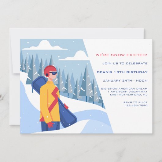 Sneeuwboardende man kaart (Voorkant)