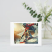 Sneeuwboarder, Briefkaart (Staand voorkant)