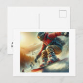 Sneeuwboarder, Briefkaart (Voorkant / Achterkant)