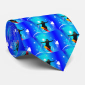 Sneeuwboarder met bordbord stropdas (Opgerold)