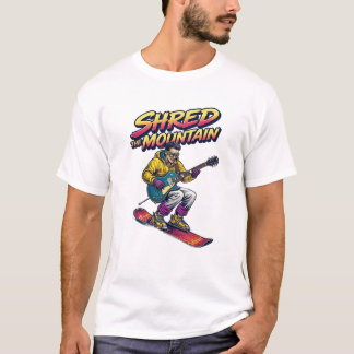 Sneeuwboarders die de berg aan het verscheuren zij t-shirt