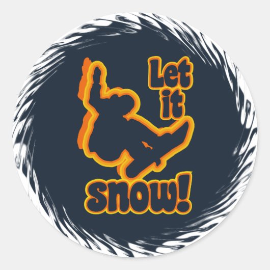 Sneeuwboardstickers Ronde Sticker (Voorkant)