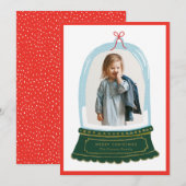 Sneeuwbol Illustratie Kerstkaart (Voorkant / Achterkant)