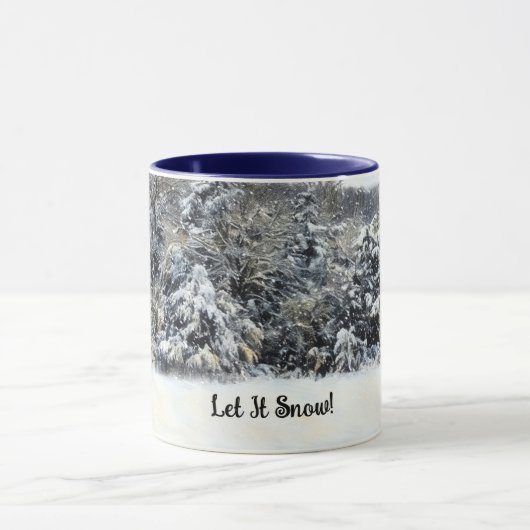 Sneeuwbomen Laat het sneeuwen Winter Art Mok Cup (Midden)