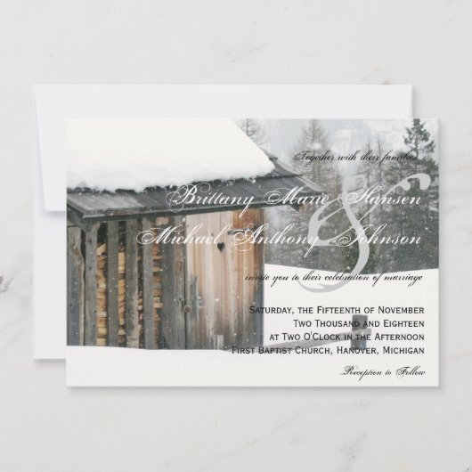 Sneeuwbomen met winterweddenschappen kaart (Voorkant)