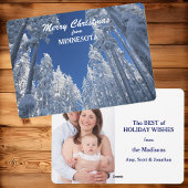 Sneeuwbomen uit Minnesota Photo Template Feestdagenkaart