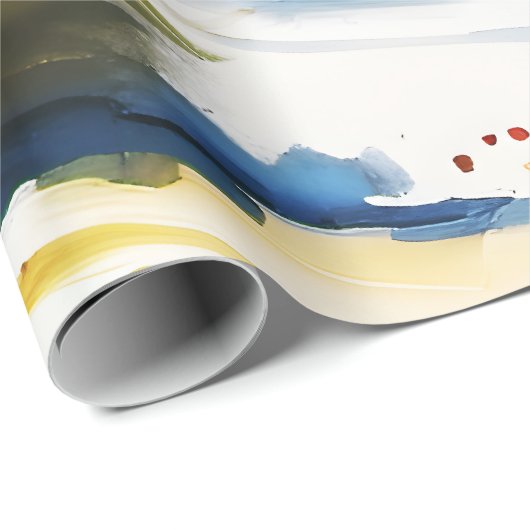 Sneeuwbomen winterlandschap schilderen cadeaupapier (Rol Hoek)