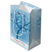 Sneeuwboomgaard Gift Bag Medium Cadeauzakje (Voorkant Gekanteld)