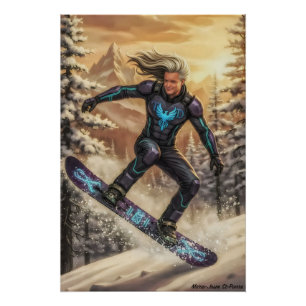 Sneeuwbord Held Perfect Poster