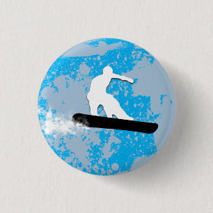 Sneeuwbord. poederspoor. ronde button 3,2 cm