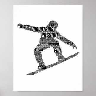 Sneeuwbord Snowboarder Snowboarden Jongens Mannen  Poster