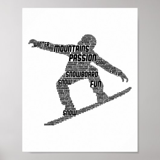 Sneeuwbord Snowboarder Snowboarden Jongens Mannen Poster (Voorkant)